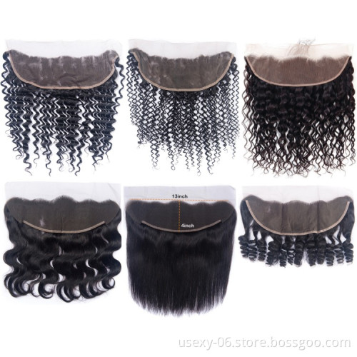 Indian Wholesale Top Quality Original Real Human Hair 13x4 Swiss Lace Front Closure